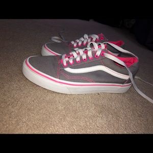 Pink and gray old skool vans